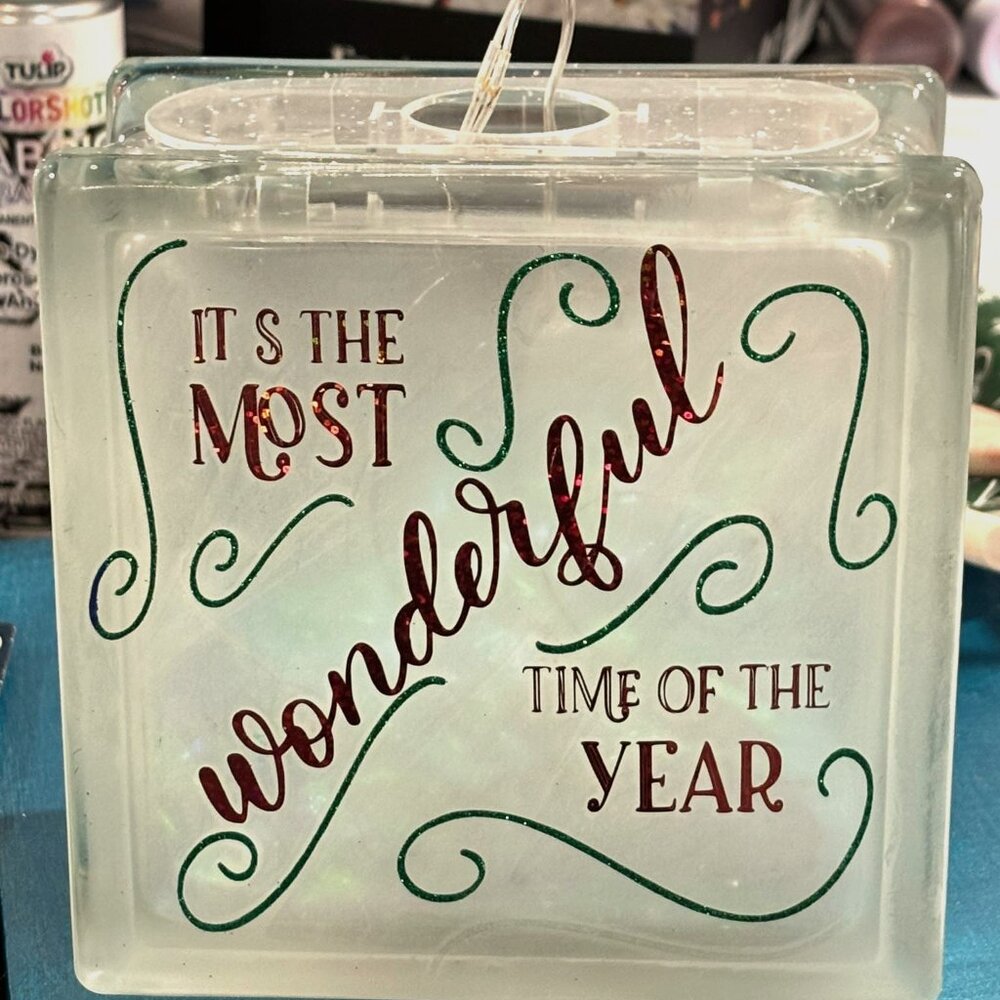 Christmas 6 by 6 lighted glass block